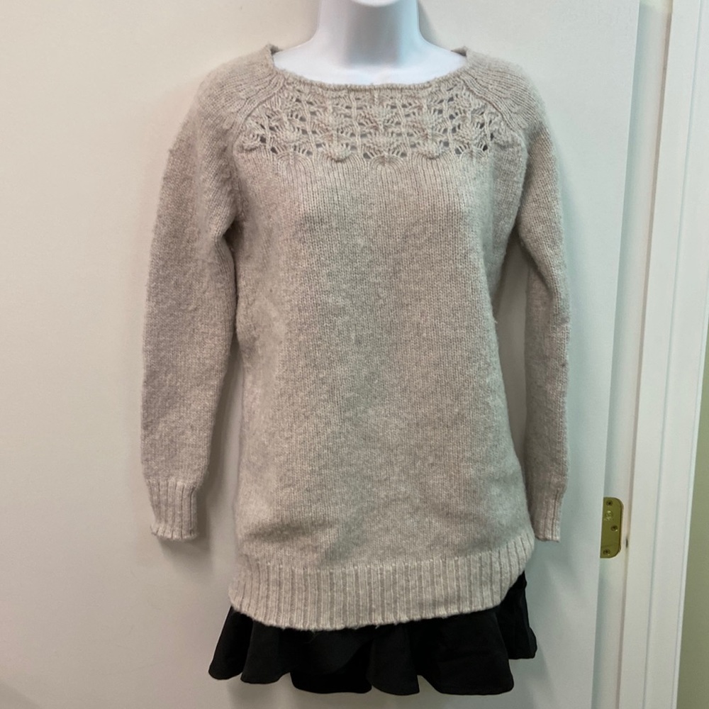 Cozy Scoop Neck Knit Sweater - Cream